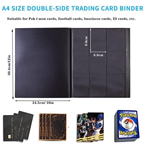 WAIZHIUA Trading Cards Album Folder, 432 Pockets Game Card Sleeves Album Card Binder Album with Elastic Strap for Pokemon, 24 Sheet, 18 Pockets Each Sheet (Double Sided)