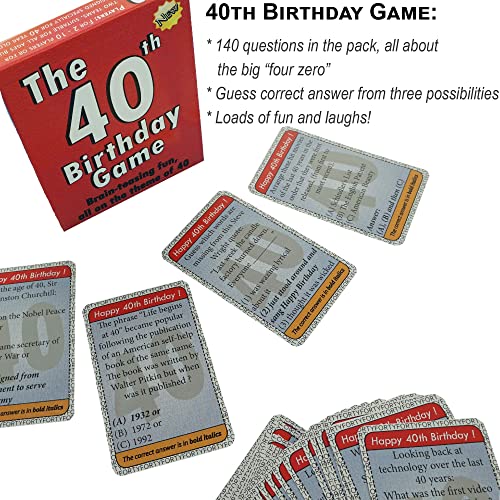 The 40th Birthday Game - amusing little gift or present idea for anyone turning forty. Fun as a 40th birthday party icebreaker.