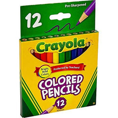 CRAYOLA Half-Length Colouring Pencils - Assorted Colours (Pack of 12)   Tougher Pencils that Won't Easily Break Under Pressure   Ideal for Kids Aged 3and