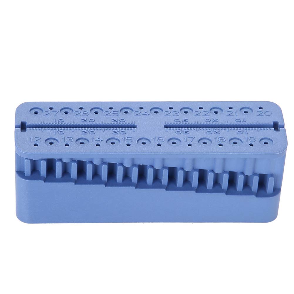 Root Canal Measuring Block, Dental Endo Block Files Measuring Tools, Double Scale Measuring Trough, High Temperature Sterilization, Endodontic Ruler Test Board(Dark Blue)