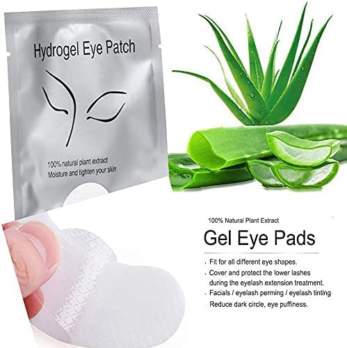 Chargenyang Under Eye Gel Pads Eyelash Extension Pads Lint Free DIY False Eyelash Lash Extension Makeup Eye Gel Patches Pack (50 Pair)