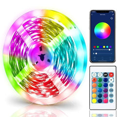 DSL Led Strip Lights 3M, Light Strips with Smart App Control Remote (Waterproof), 5050 RGB Music Sync Colour Changing, Led Lights for Decoration, Bedroom Lighting, Party, Cabinet, TV USB Bluetooth