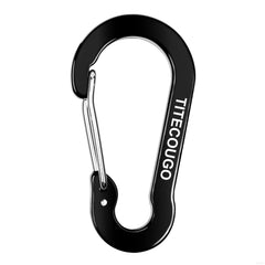 Carabiner Keychain,Aluminum D-ring Locking Carabine D-Shape Lock Snap Backpack Water Bottle Keychain Climbing Gear Accessories EDC Camping Tent Multi Function Tool Multiple Colors Black 4 Pack