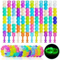 TOANWOD 24PCS Pop Party Bag Fillers for Kids - Fidget Bracelets Pack Glow in The Dark - Poppet Sensory Party Favors Classroom Prizes Gifts - Birthday Box Stocking Stuffers for Boys Girls