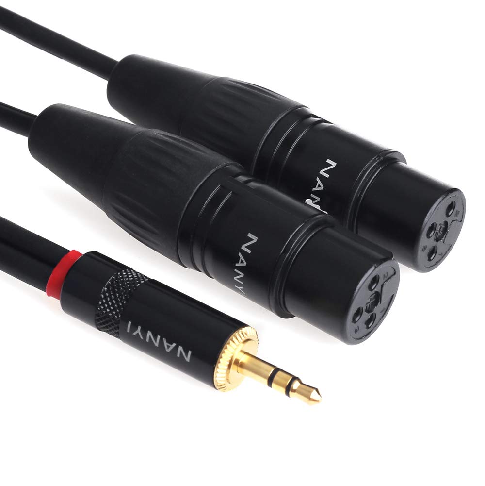 NANYI XLR Splitter Cable, Microphone Cable XLR to XLR Patch Cables, 3-Pin XLR Male to Dual XLR Female Y Cable Adaptor mic Cable DMX Cable Patch Cords with Oxygen-Free Copper, (0.5 Meters /1.6Feet)