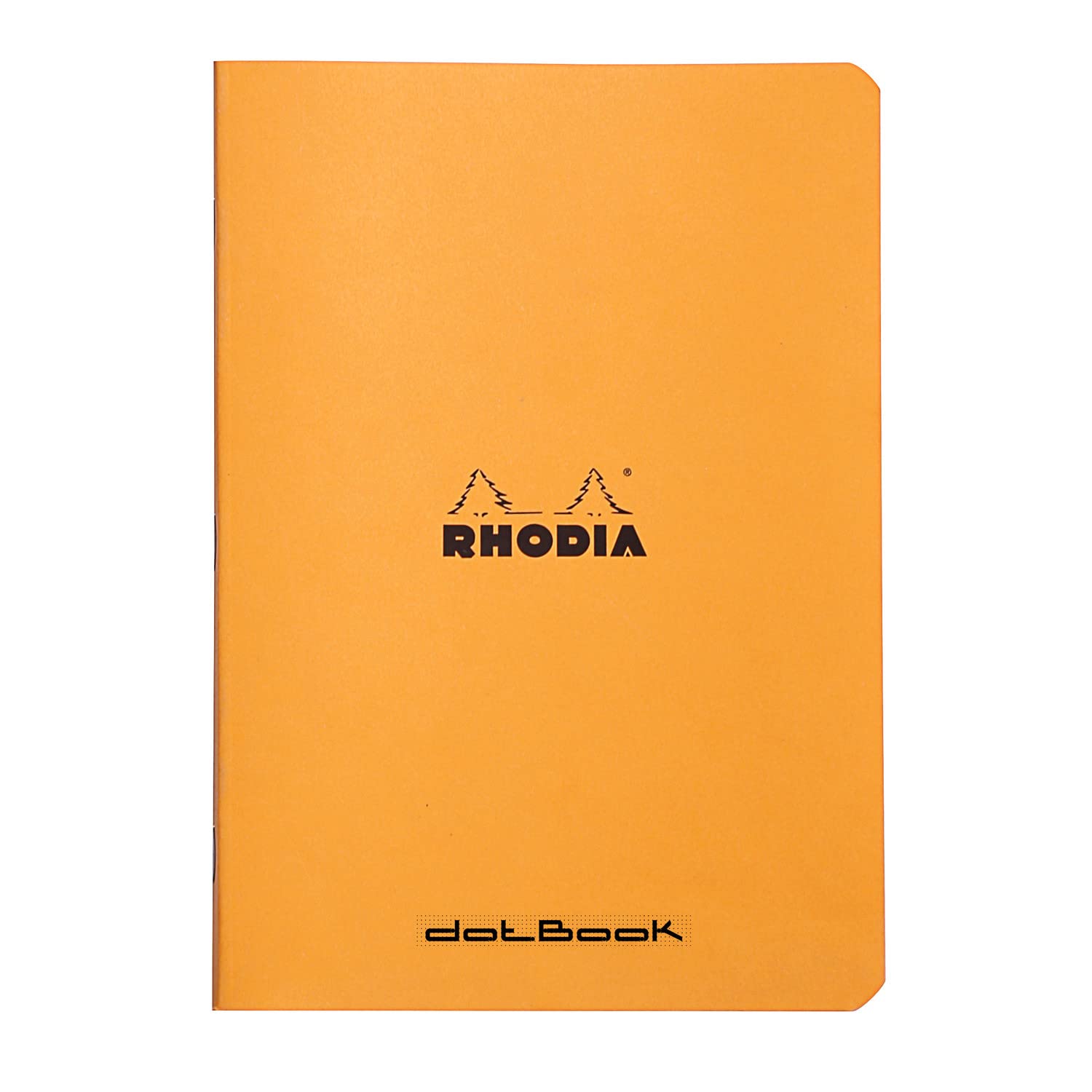 RHODIA 119190C - Orange Piqué Notebook - A5 - Dot Dot - 96 Pages - White Clairefontaine Paper 80 g/m - Soft, Resistant and Waterproof Coated Card Cover - Classic