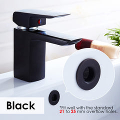 Black Brass Basin Sink Overflow Cover Insert Hole Trim Cap Ring Kitchen Sink Decoration Spare Hole Insert Replacement