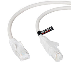 rhinocables CAT5e High-Speed Ethernet Patch Network Cable for LAN — Snagless Cable with RJ45 Connector Lead — Ideal for Internet, Router, Modem, Smart TV, PC & Laptop (3m, White)