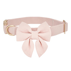 YUDOTE Bowtie Dog Collar Small Soft Lightweight Blended Fabrics Made for Active Female Dogs Daily Use or Dress-up in Wedding,Party and more,Piggy-Pink