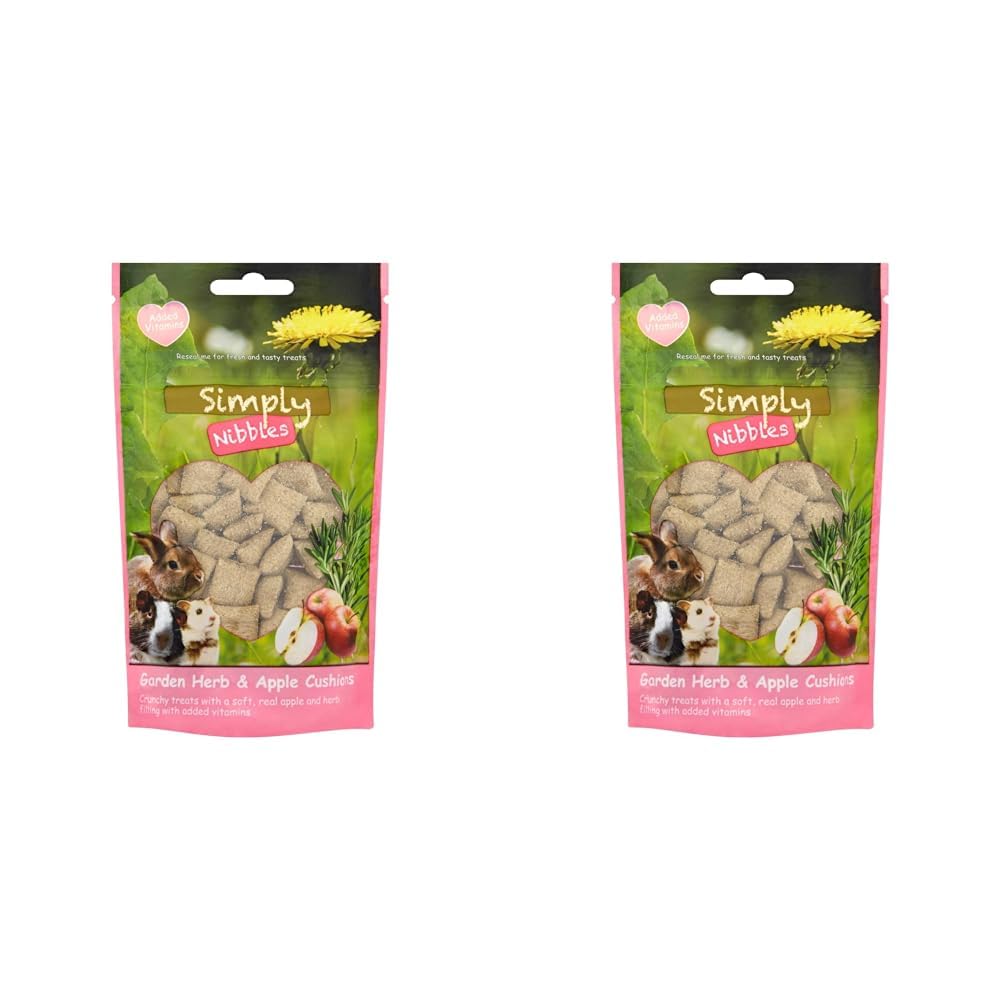 Simply Nibbles Garden Herbs and Apple Cushions, 50g (Pack of 2)