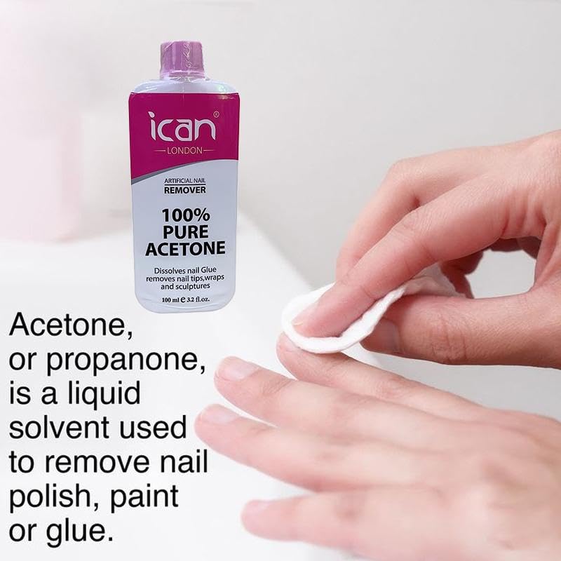 Ican London 100% Pure Acetone Nail Polish Remover UV GEL Soak Off 100ML