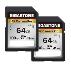 Gigastone SD Card 64GB 2-Pack, High-Speed 64GB SD Card Full HD Video Memory Card, Compatible with Canon Nikon Sony Pentax Kodak Olympus Panasonic Digital Camera, UHS-I SDXC V10 U1 Class 10 (64gb)