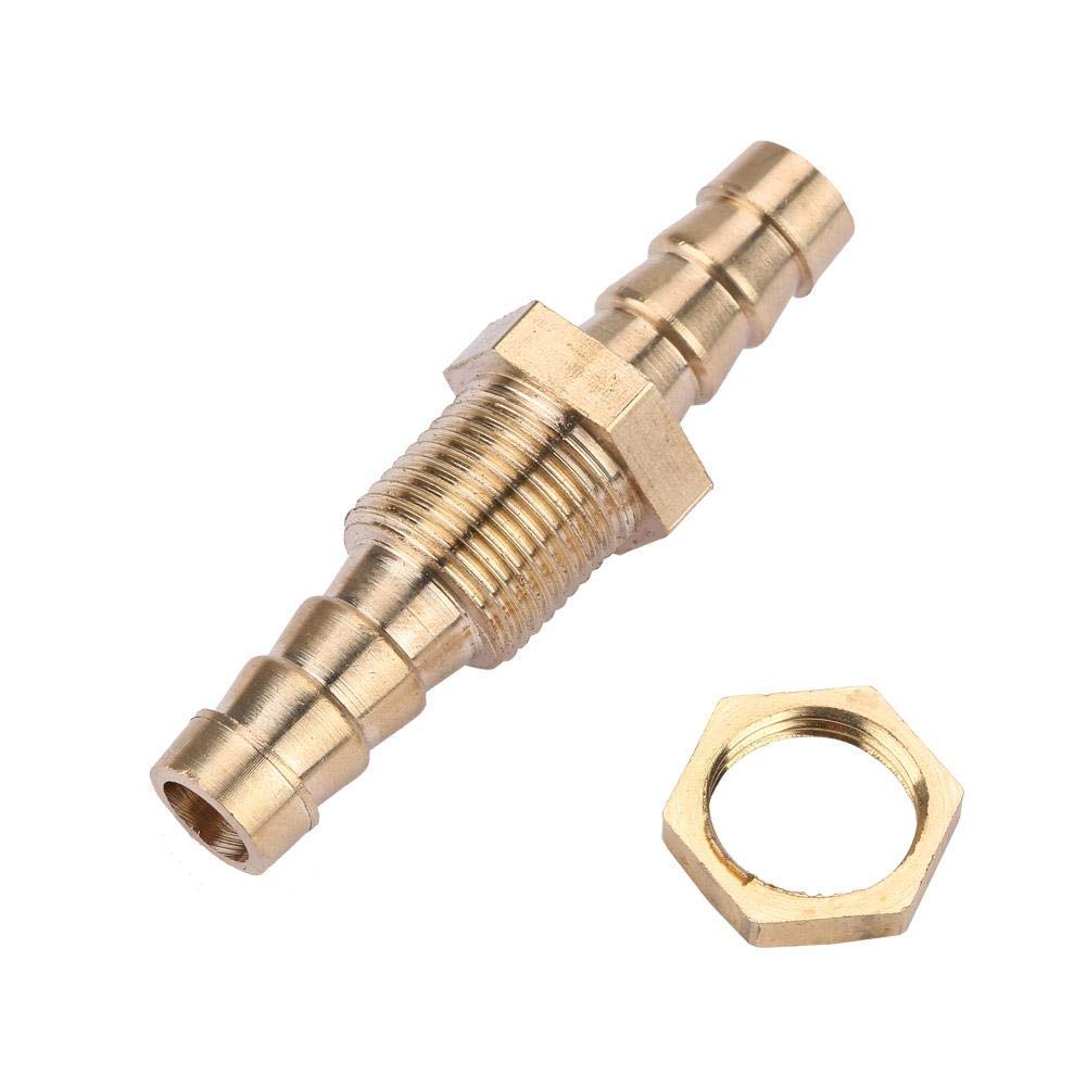 2 Pcs Hose Barb Brass Bulkhead Pipe Fitting Coupler Connector Adapter for Pipe Connection(8mm)