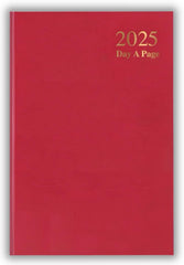 2025 Diary A4   A5   A6 Diary week to view page a day   desk diary   hard backed for home and office use (Red, A4 day a page)