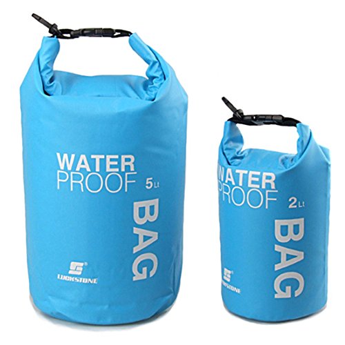 Boat Dry Bags - Blue 5L Waterproof Bag For Drifting Boating Kayaking Fishing Rafting Swimming Camping Canoeing Surfing 5 Litres