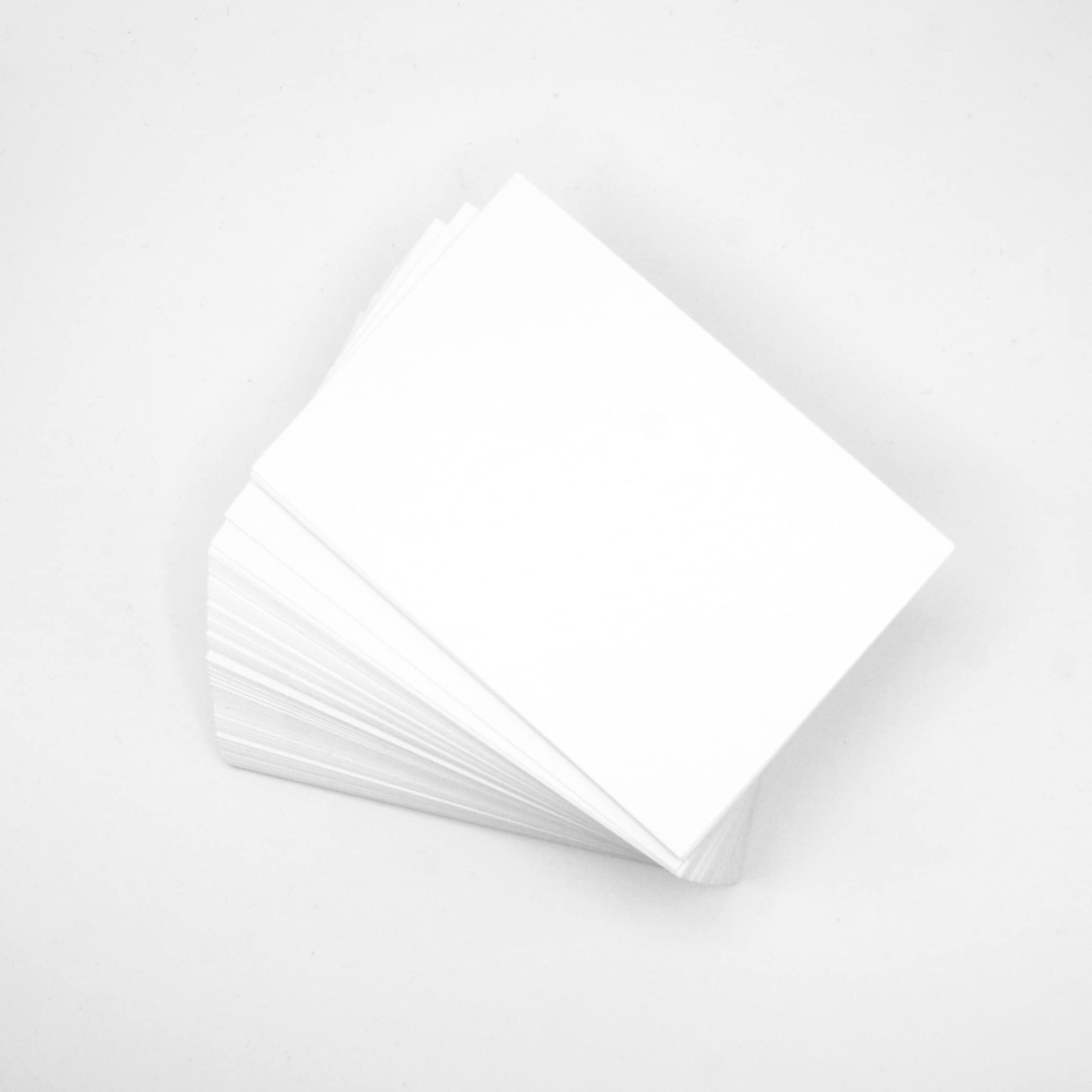 Punkcards - 100 x A7 Blank Card White 350gsm - Index Cards - Learning Flash Cards - Message or Name Card - Craft and Art - Memory Spelling Cards