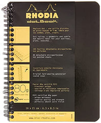 RHODIA 193439C - Spiral Notebook (Full Bound) Notebook Black - A5and - Dot Dot - 160 Detachable Pages - White Clairefontaine Paper 80 g/m - Soft and Resistant Cover - Classic