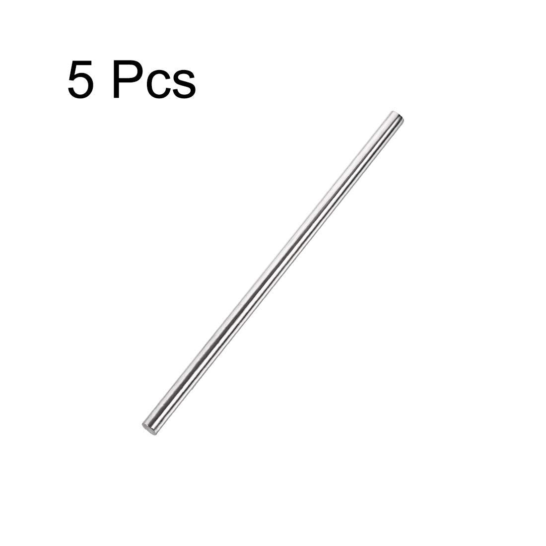 TOP-VIGOR 5Pcs 5mm x 150mm 304 Stainless Steel Round Rods, Metal Solid Round Shaft Rods Lathe Bar Stock for DIY Crafts Car Helicopter Airplane Model