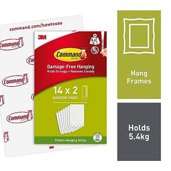 Command Picture Hanging Strips, Value Pack - 14 x 2 Narrow Adhesive Strips - Ideal For Hanging Pictures with Thin Frames - Damage Free Hanging, White