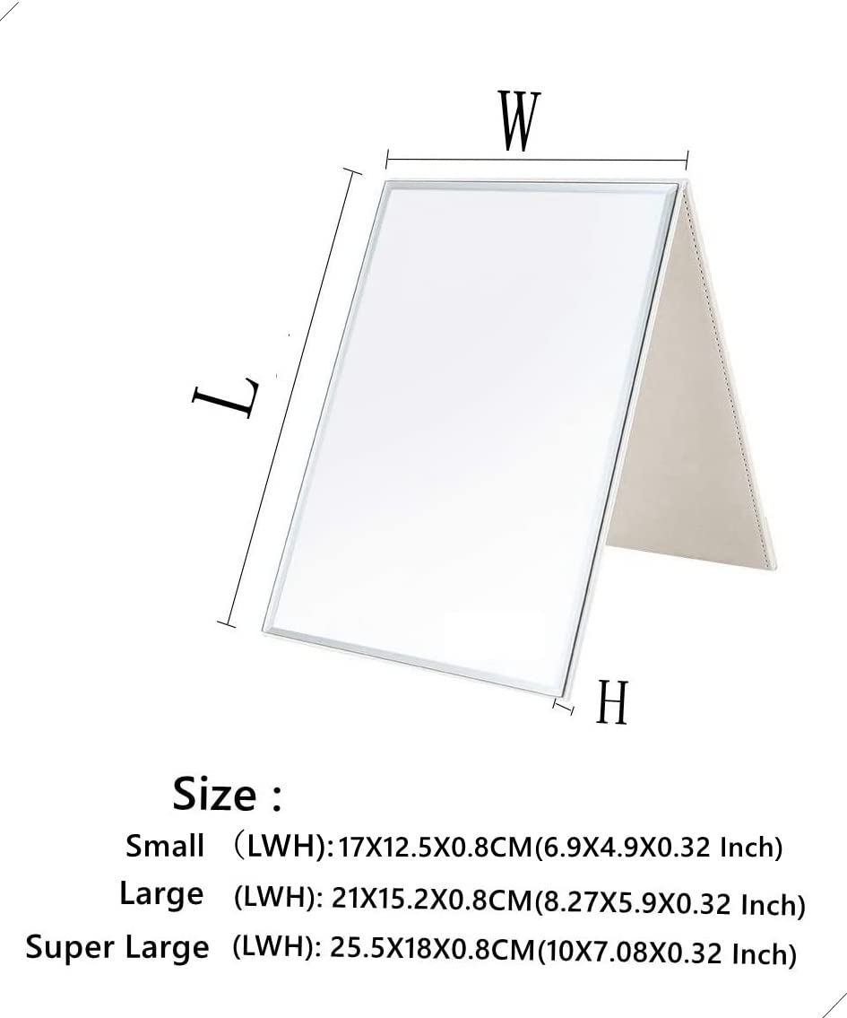 Zcooooool Mirror Large Portable Super HD Mirror Makeup Mirror Multi Stand Angle Hand Free/Handheld/Tabletop Foldable Mirror 8.27X5.9 Inch