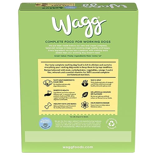 Wagg Active Goodness Complete Dry Adult Dog Food Chicken & Veg 1kg (Pack of 5) - For All Active Working Dog Breeds