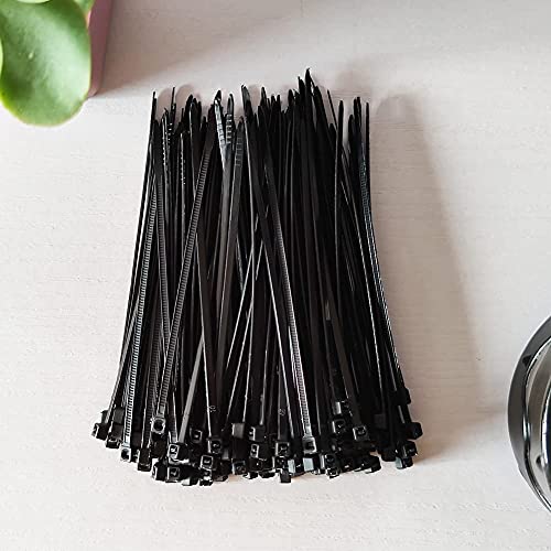 Oksdown 100 Pack Black Plastic Cable Ties 100mm×2.5mm Small Nylon Zip Ties Premium Self Locking 4 inch Mini Tie Wraps