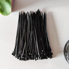 Oksdown 100 Pack Black Plastic Cable Ties 100mm×2.5mm Small Nylon Zip Ties Premium Self Locking 4 inch Mini Tie Wraps