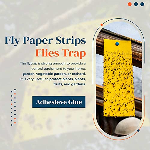 FIRST CHOICE KAYA Pesticide Free Fly Paper Strips Flies Trap Indoor Outdoor Use Sticky Fly Catcher for Insects Moths Mosquitoes Sold by KAYA LTD (8)