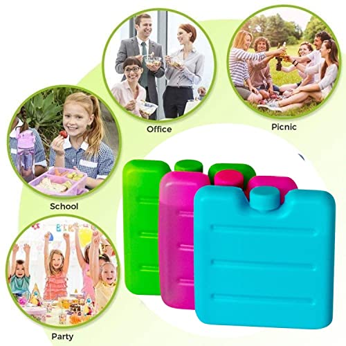 G4GADGET  6 Pack 8CM Freezer Blocks Ice Brick Pack Block Blocks Freezer Cooler Bag Box Travel Picnic