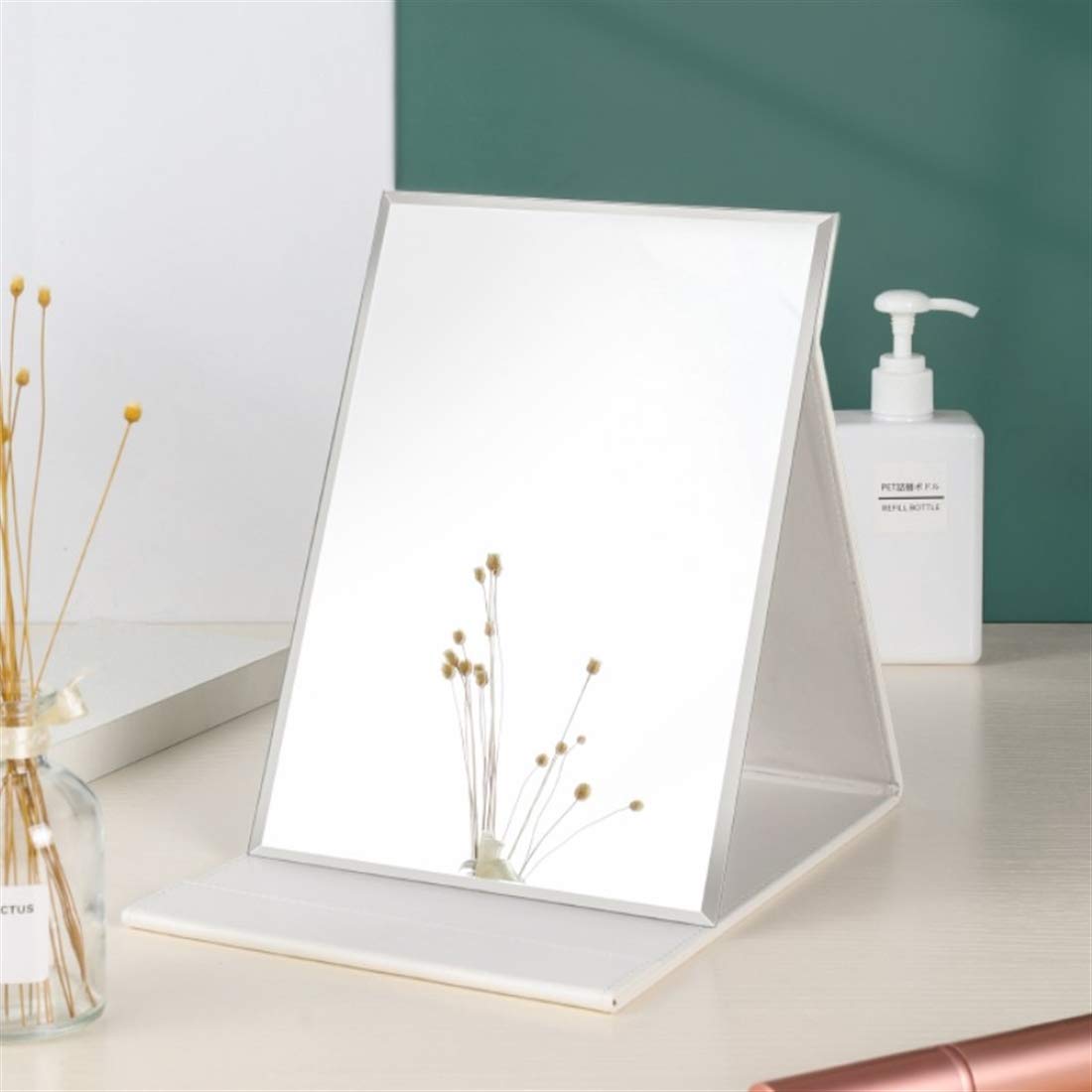 Zcooooool Mirror Large Portable Super HD Mirror Makeup Mirror Multi Stand Angle Hand Free/Handheld/Tabletop Foldable Mirror 8.27X5.9 Inch