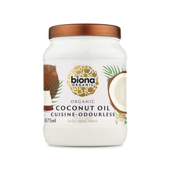 Biona Organic Coconut Oil 875 ml - Cuisine Mild & Odourless - Dairy Free, Naturally Vegan - Ketogenic and 100 Percent Natural - For Cooking, Roasting and Baking