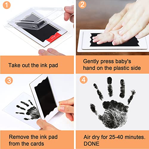 Nabance Inkless Hand & Footprint Kit, 4 Baby Inkless Print Pads, 8 Imprint Cards, Dog Paw Print Kit, Baby Imprint Kits Safe Non-Toxic, Pet Paw Stamp Pads, Pawprint Keepsake Kit - Colorful