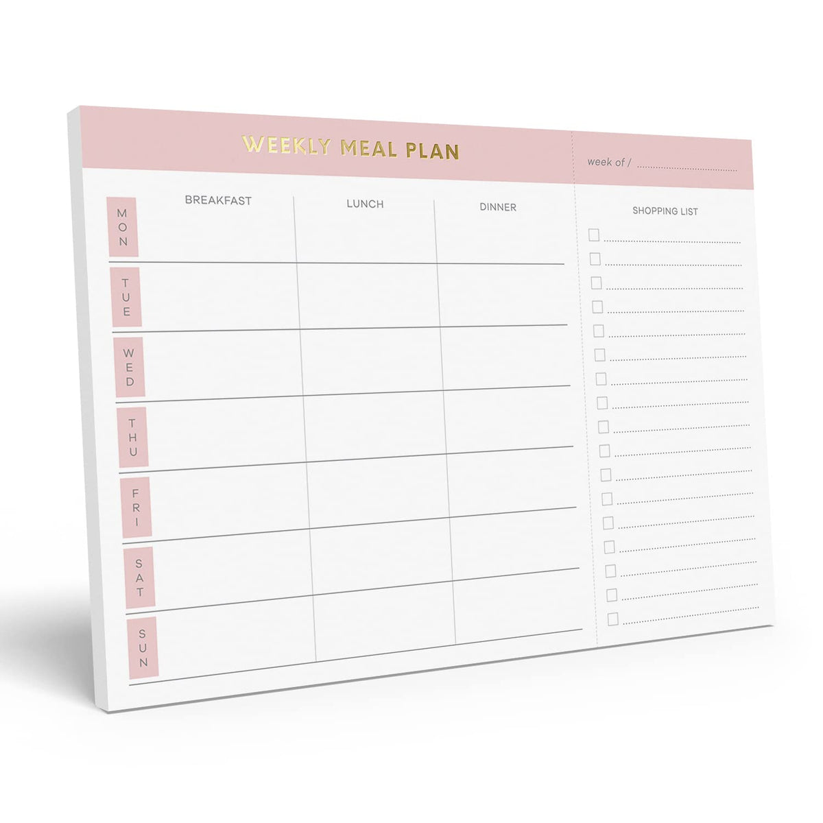 Sweetzer & Orange Weekly Meal Planner and Grocery List Magnetic Notepad. Pink 10x7” Meal Planning Pad with Tear Off Shopping List. Plan Weekly Menu Food for Weight Loss or Dinner List for Family!