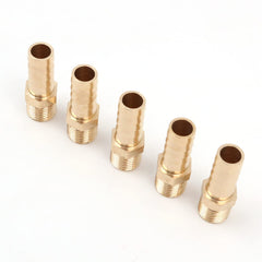 Hsthe Sea 5 Pcs 10 mm to 1/4” BSP Solid Brass Hose Tail Connector Barbed to BSP Male Thread,Pond/Pool/Hose Pipe Adapter