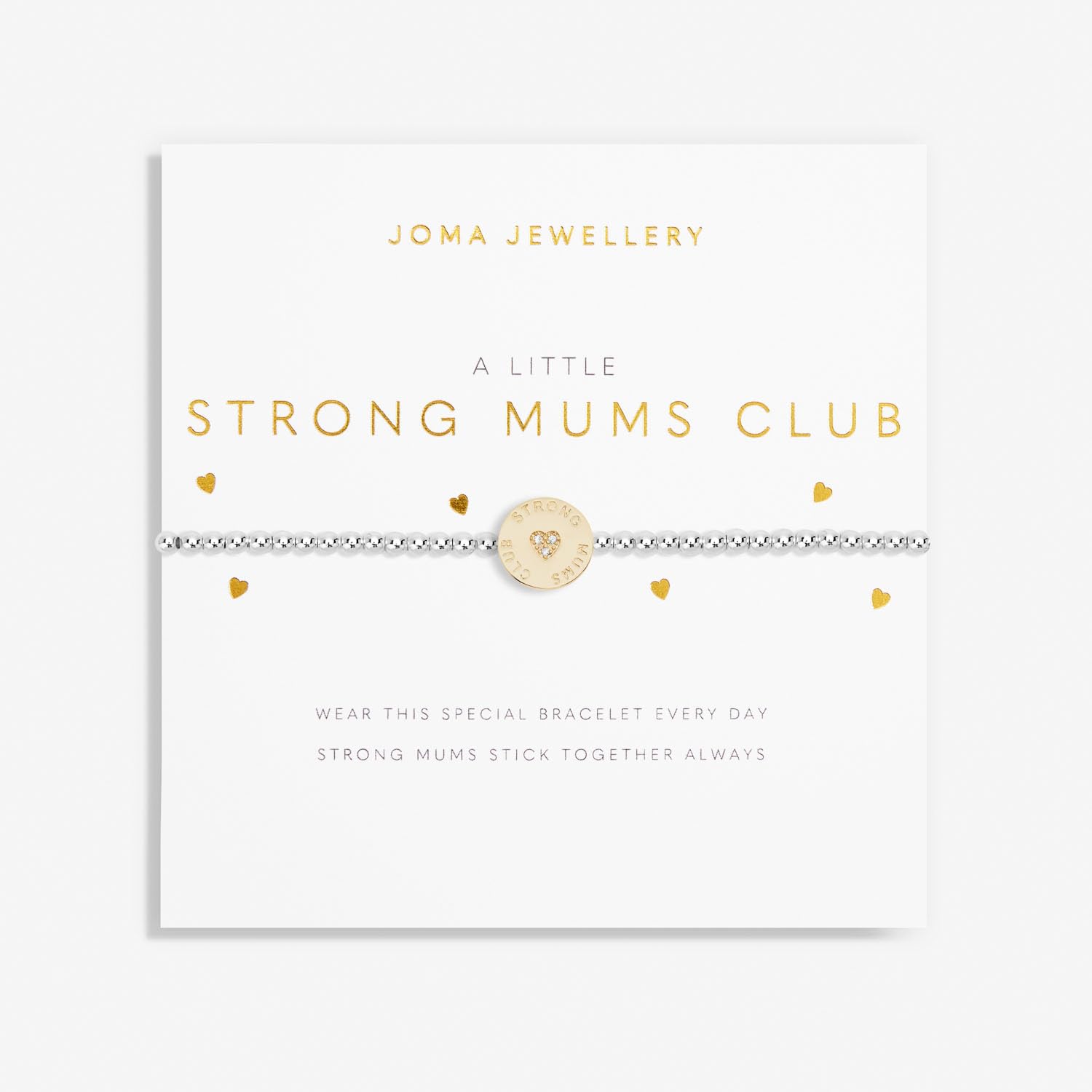 Joma Jewellery A LITTLE STRONG MUMS CLUB Silver and Gold Plated Bracelet   17.5cm stretch