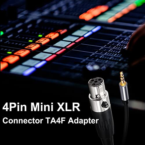 XMSJSIY 4Pin Mini XLR Connector TA4F Adapter Female Plug Mic Microphone Audio Connector,Mini XLR Cable Ends Replacement F-Plug Audio Socket-4PCS