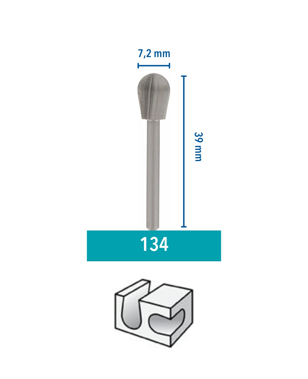 Dremel 134 Milling Cutting Bits in 2-Pack Accessory Set - 2 Round-shaped High-Speed Cutters with 7.2mm Working Diameter