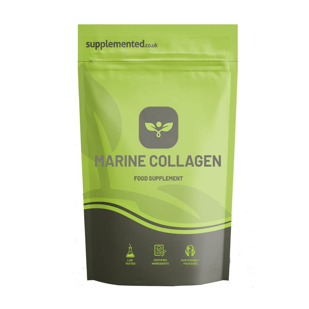 Marine Collagen 180 Capsules 400mg UK Made. Pharmaceutical Grade Type 1 Hydrolysed Supplement. Skin Nails Hair and Joints