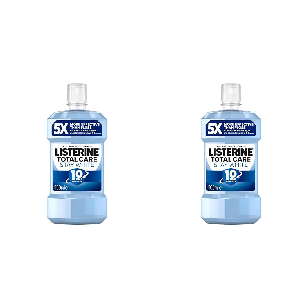 Listerine Total Care Stay White Mouthwash 500ml (Pack of 2)