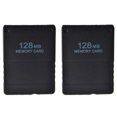 Gamer Gear 128MB PS2 Memory Card storage compatible with the classic PlayStation 2, PS2 (PS2 games only). High Speed Black Game saving storage accessory 2 Pack