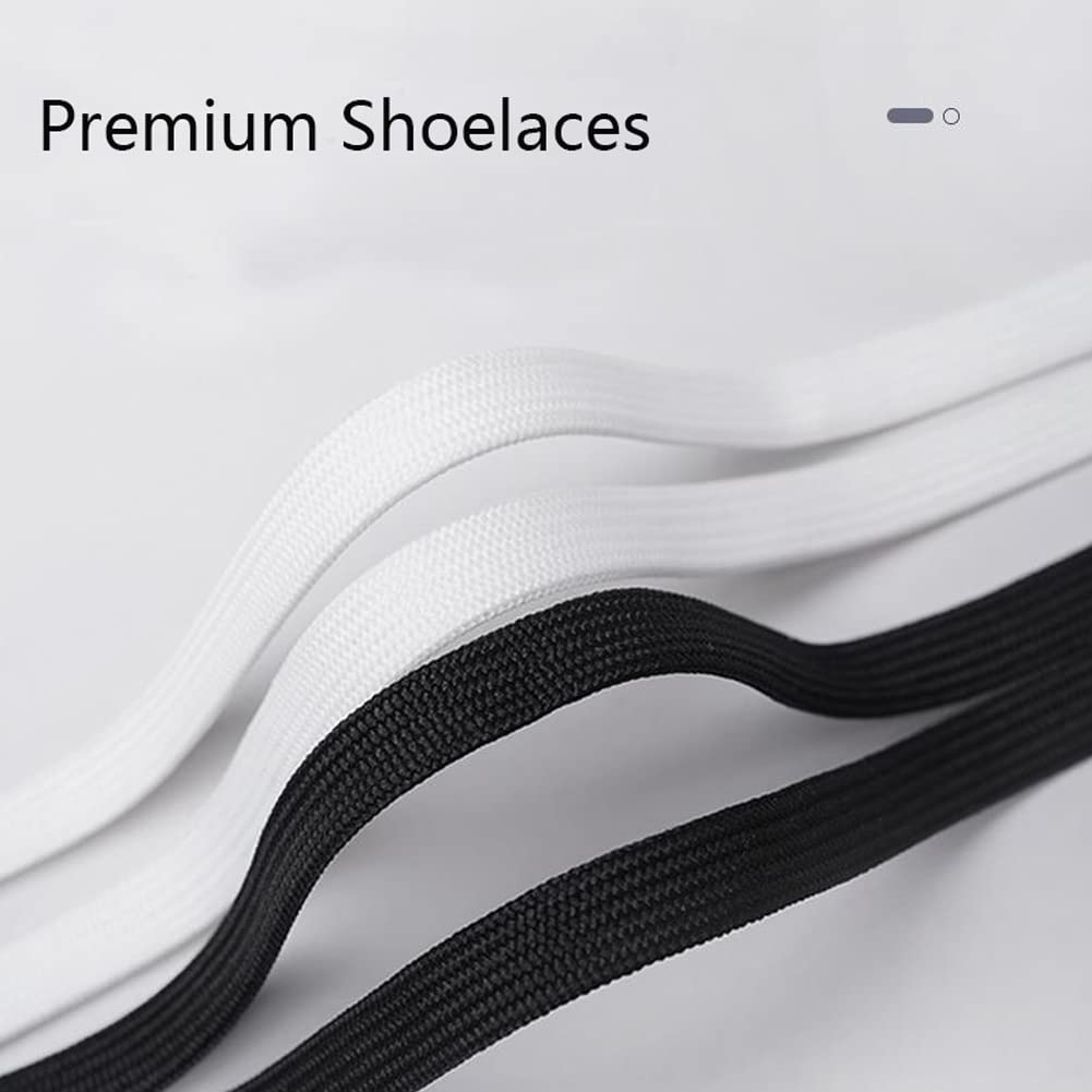 flintronic Flat Trainer Shoelaces, 2 Pairs / 120cm*8mm Wide Shoe Lace for Sneakers Replacements, Sneakers Laces Long-lasting, Premium Trainer Shoe String for Adults Kids Running Walking/White