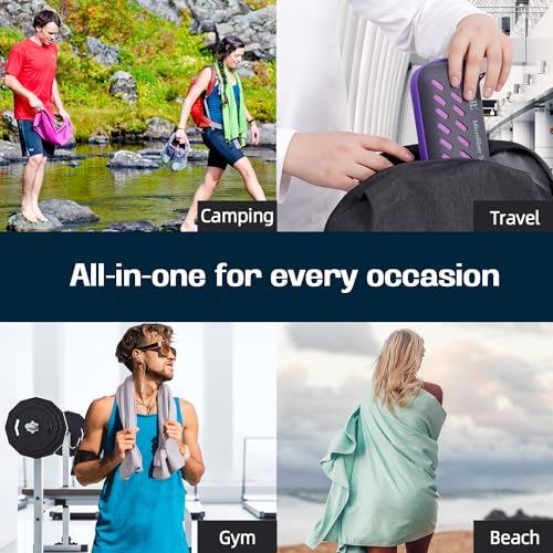BAGAIL Microfibre Travel Towel, Perfect Camping Towel, Swimming Towel and Beach Towel, Quick Dry - Super Absorbent - Ultra Compact, Great for Sports, Gym, Yoga and Backpacking