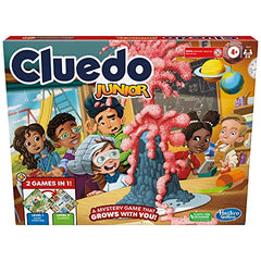 Clue Junior Game, 2-Sided Gameboard, 2 Games in 1, Clue Mystery Game for Younger Kids, Kids Board Games, Junior Games