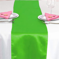 Time to Sparkle 10 Pack Satin Table Runners 12 inchesx108 inchesinch Chair Sashes Swags Wedding Party Table Decoration - Apple Green