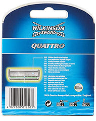 Wilkinson Sword Systems Quattro Men's Razor Blade Refills x 8