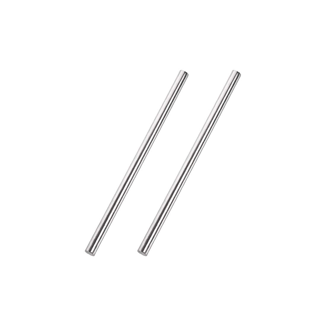 sourcing map 5mm x 100mm 304 Stainless Steel Solid Round Rod for DIY Craft - 2pcs