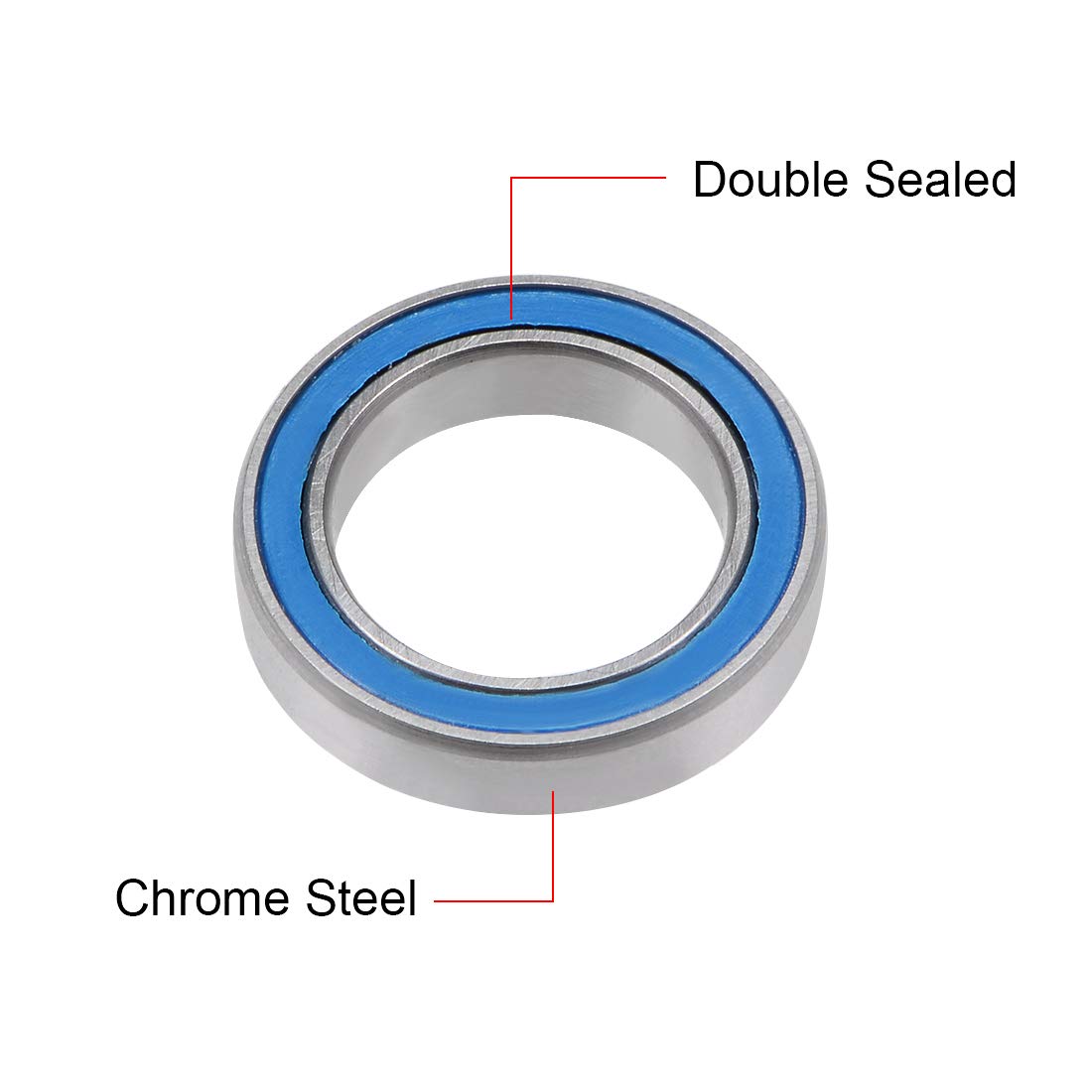 sourcing map 6701-2RS Deep Groove Ball Bearing 12x18x4mm Double Sealed ABEC-3 Bearings 2-Pack