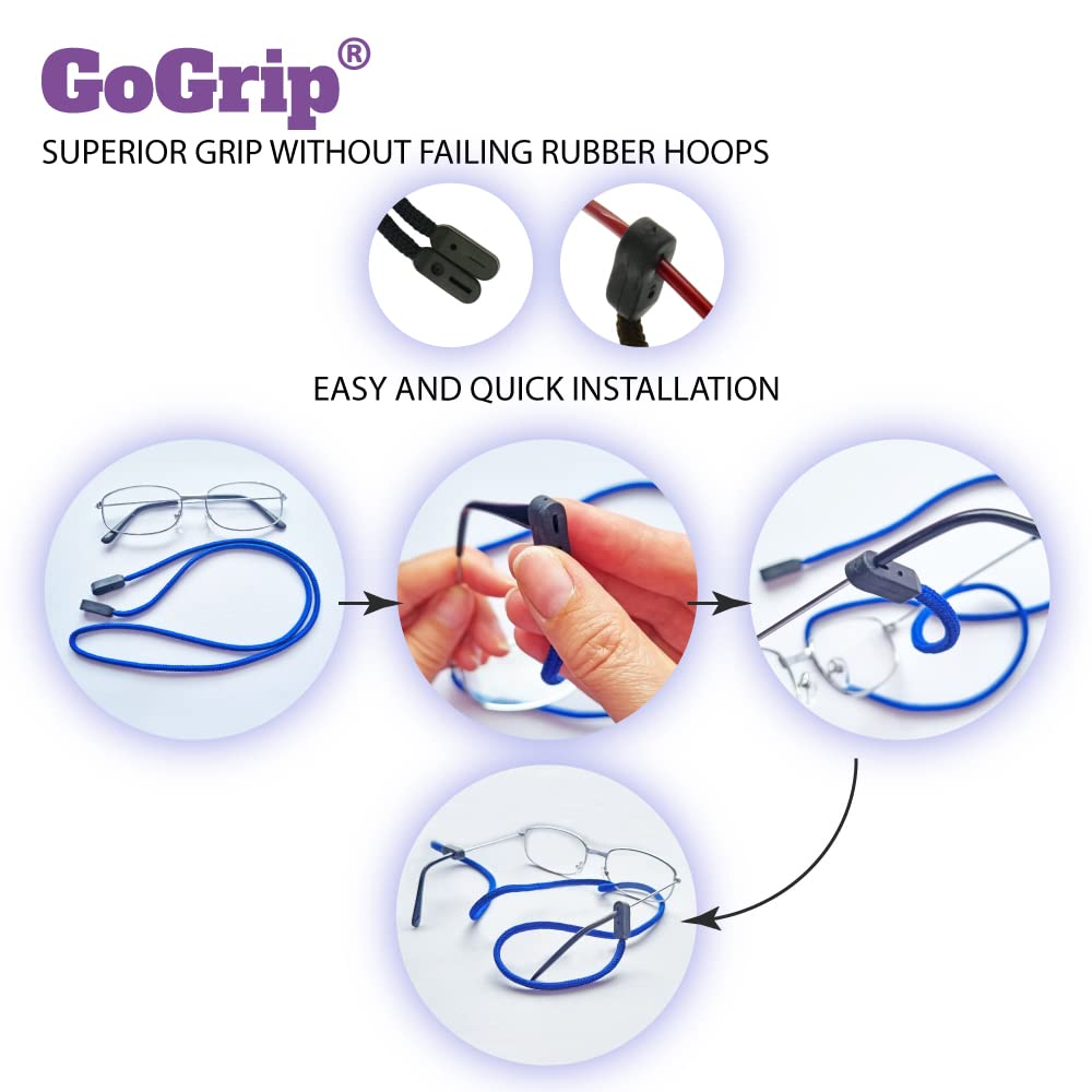 GoGrip Original - Secure Glasses Cord - Spectacle Cord and Spec Lanyard (Red)