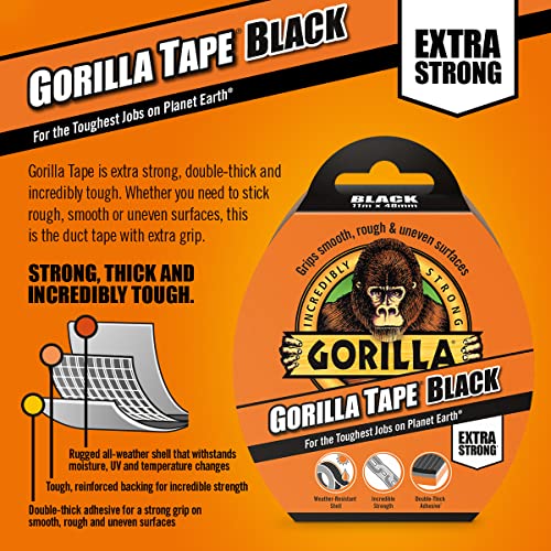 Gorilla 3044000 Tape Black 11m (2 Pack)