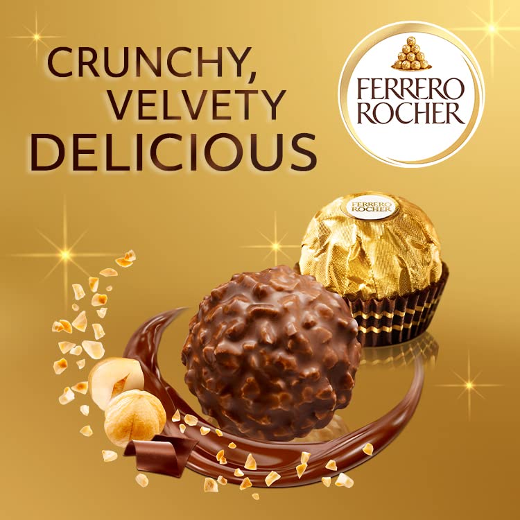 Ferrero Rocher Pralines, Chocolate Gift, Easter Chocolate, Birthday Gifts, Large Chocolate Box Covered in Milk Chocolate and Nuts, Box of 42 (525g)